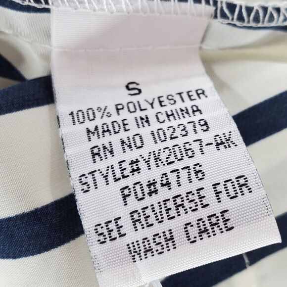 🔺️Ali & Kris Blue & White Striped Open Front Lightweight Blazer Small - Picture 6 of 8